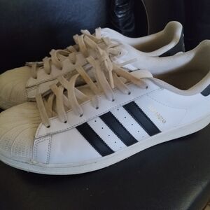 Adidas Superstar White and Black Sneakers